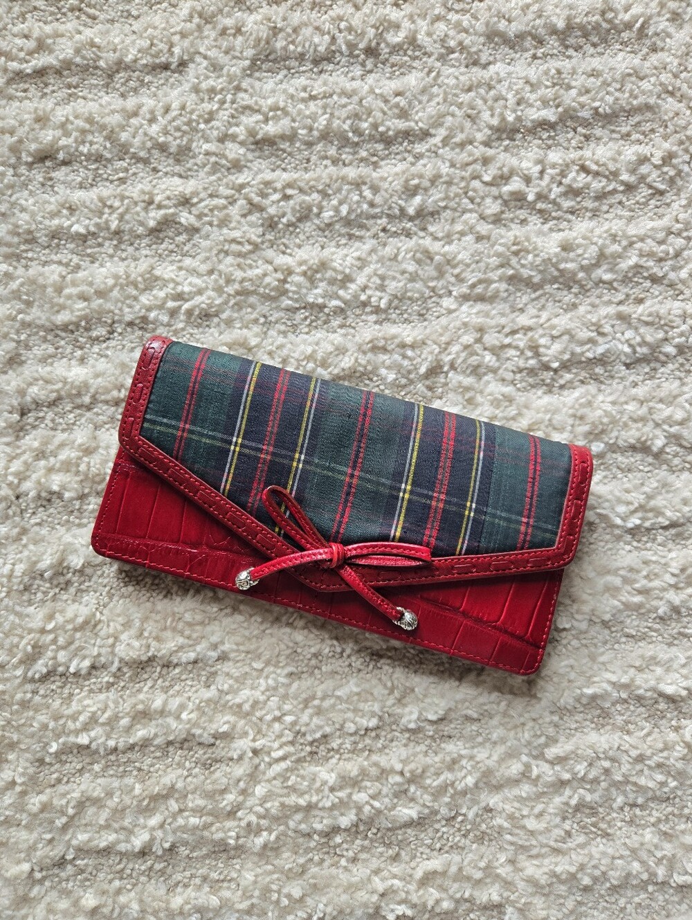 Brighton Red Plaid Bow Wallet